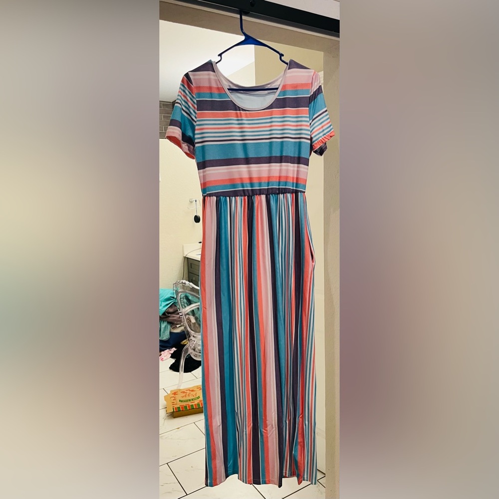 Colorful Striped Maxi Dress